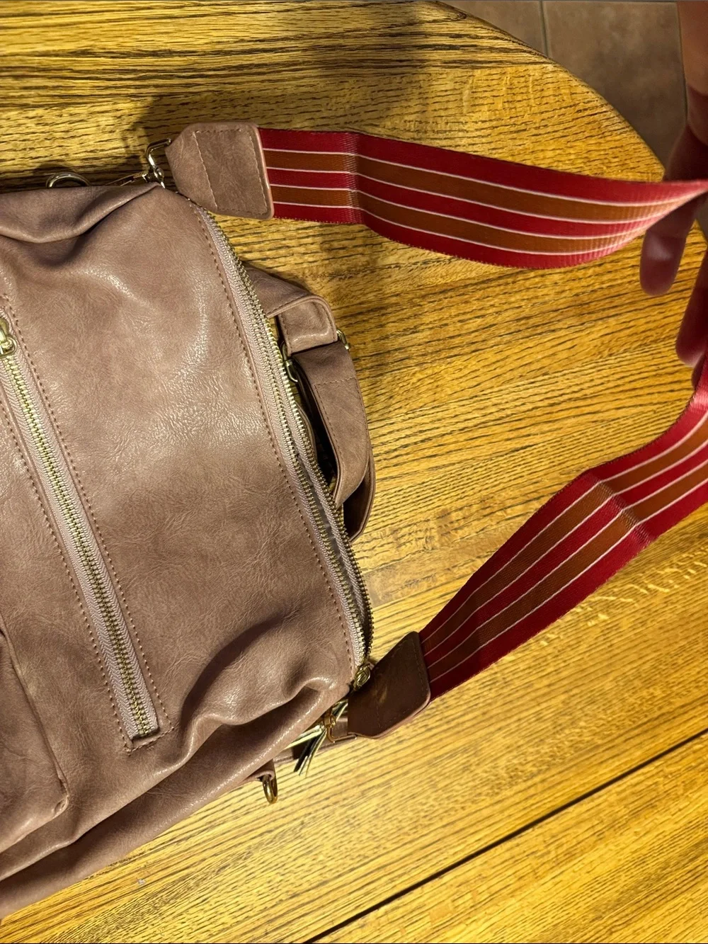 Everyday  Backpack‎ Purse - Dusty Mauve can be worn as a purse